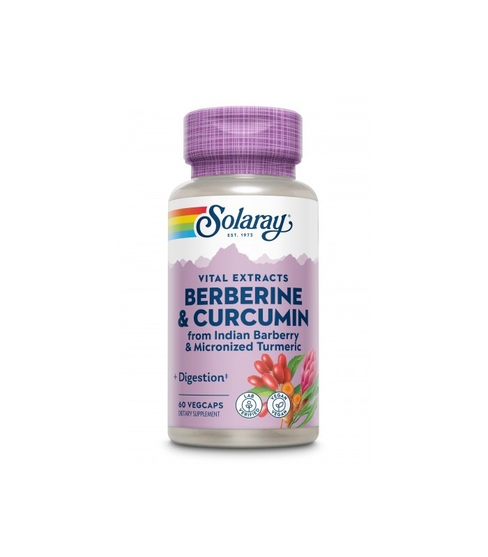 Berberine y Curcumin - 60 VegCaps. Sin Gluten  Apto Para Veganos