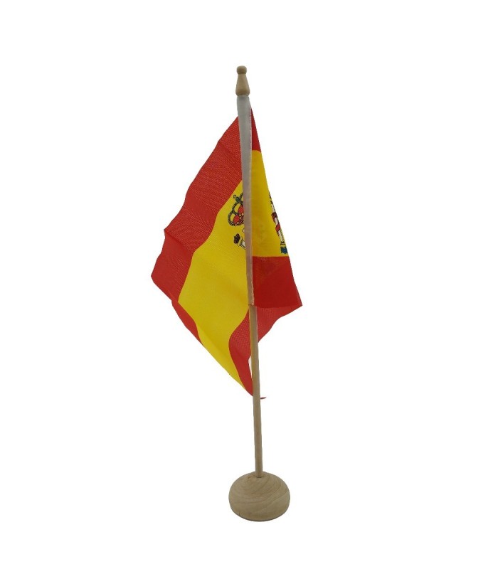 Bandera de Mesa España Base de Madera 26x18cm