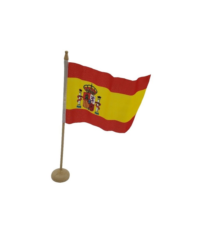 Bandera de Mesa España Base de Madera 26x18cm