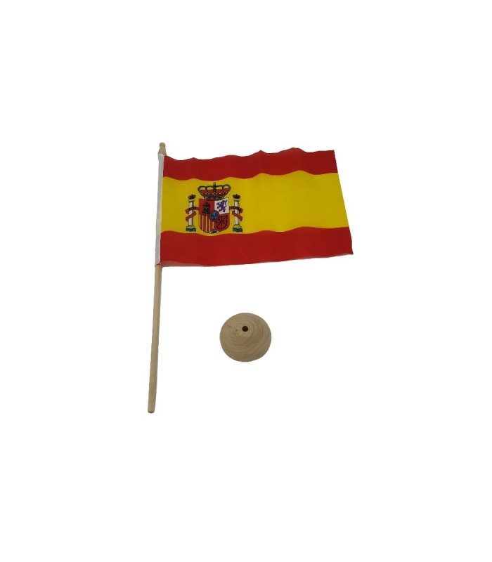 Bandera de Mesa España Base de Madera 26x18cm