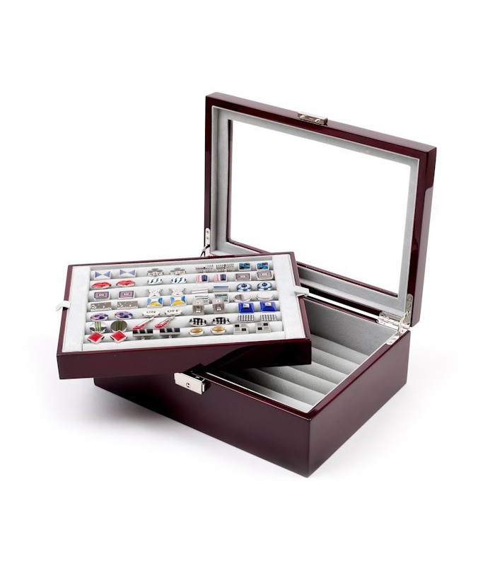 Caja de Coleccionista de Gemelos 70 pares Color Granate