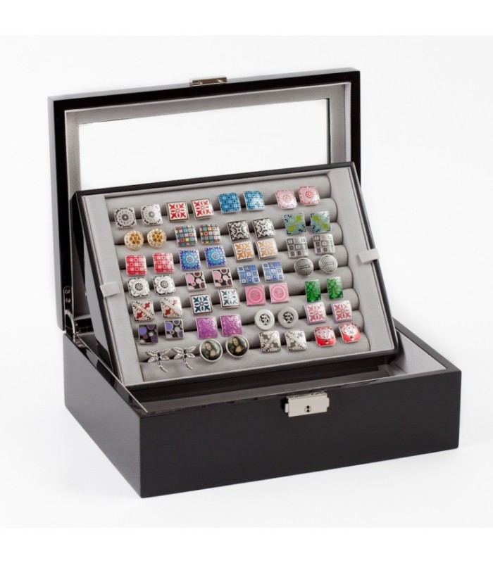 Caja de Coleccionista de Gemelos 70 pares Color Negro Piano