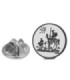 Collie dog silver 18mm Pin