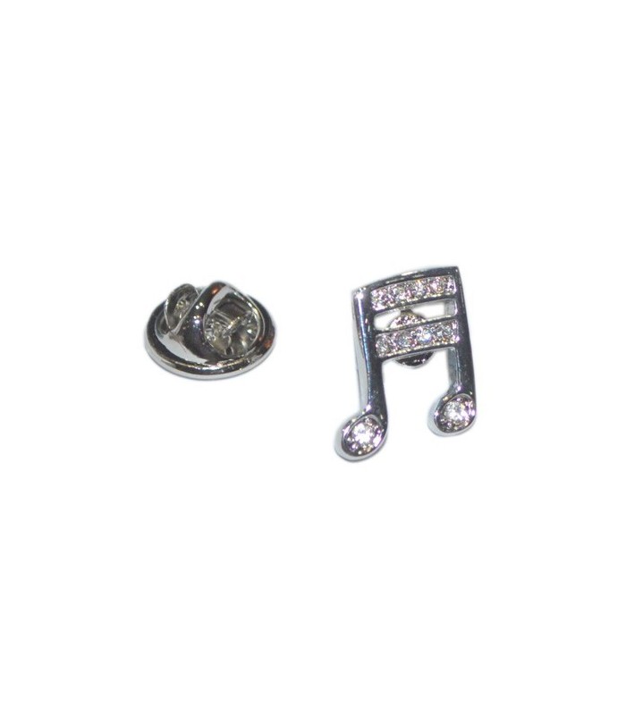 Crystal Encrusted Musical Note Pin