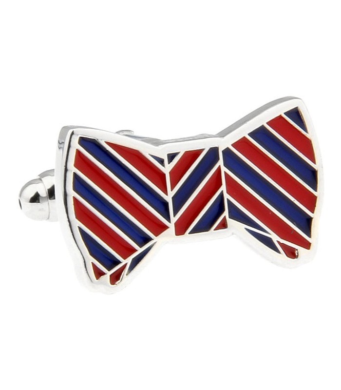 Gemelos de Camisa Pajarita Bow Tie Roja y Azul