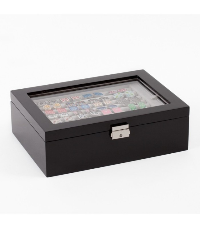 Caja de Coleccionista de Gemelos 70 pares Color Negro Piano