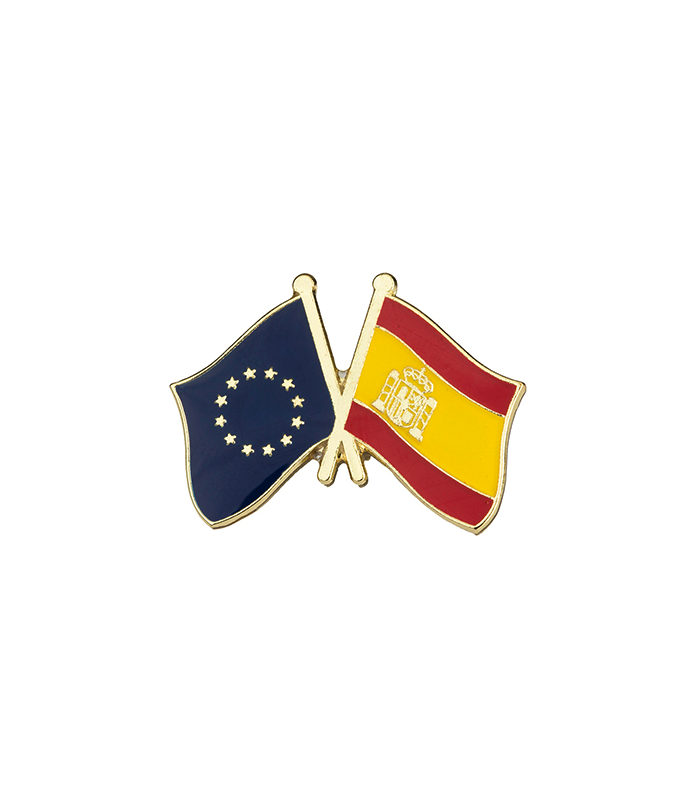 European Union Flag Spain Flag Pin