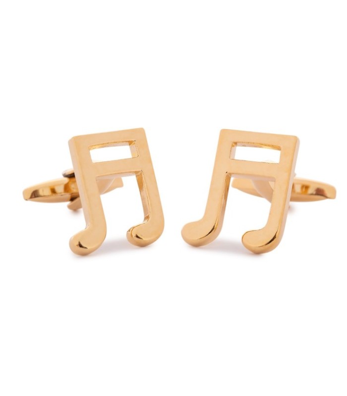 Gemelo de Camisa de Nota Semicorchea Dorada 15mm