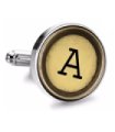Gemelo de Camisa Magglass Boton de Maquina de Escribir Letra Letter A Mod 2 Medio Par