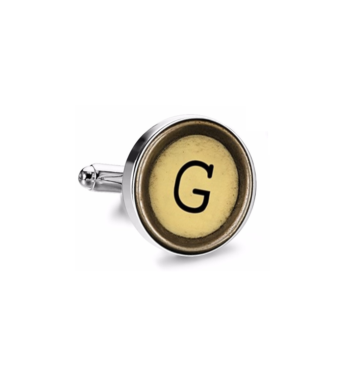 Gemelo de Camisa Magglass Boton de Maquina de Escribir Letra Letter G Mod 2 Medio Par