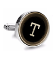 Gemelo de Camisa Magglass Boton de Maquina de Escribir Letra Letter T Medio Par