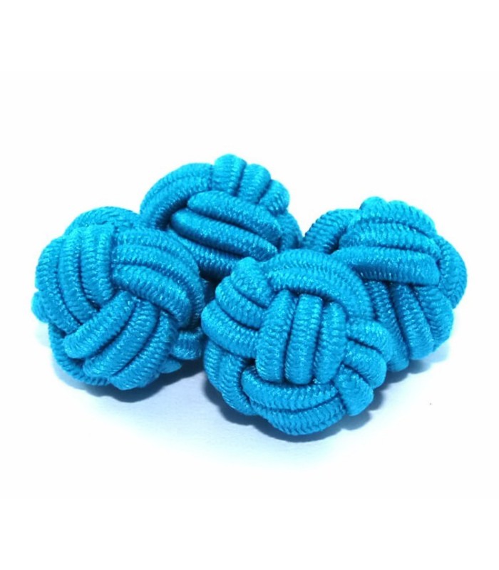 Gemelos Borla Bola Azul Cielo