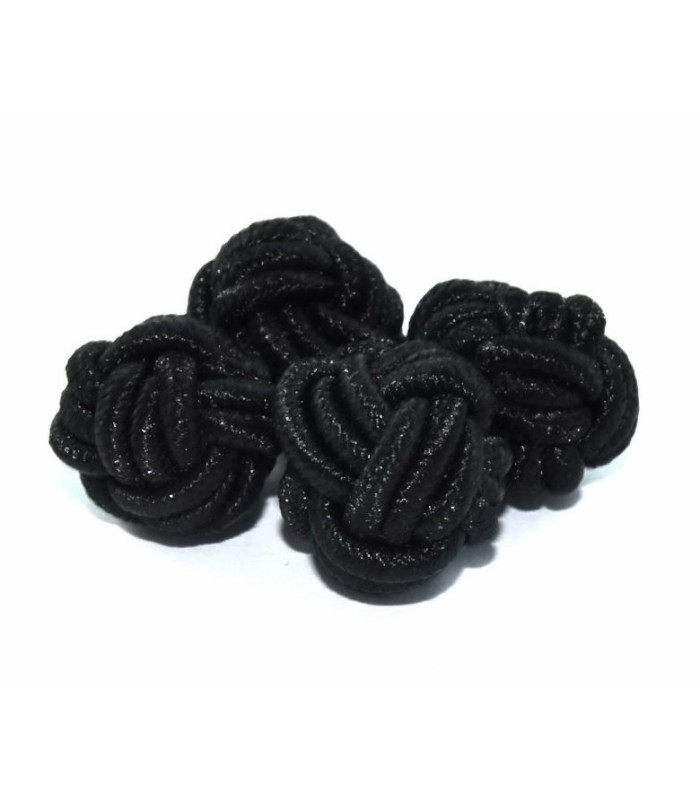 Gemelos Borla Bola Negro