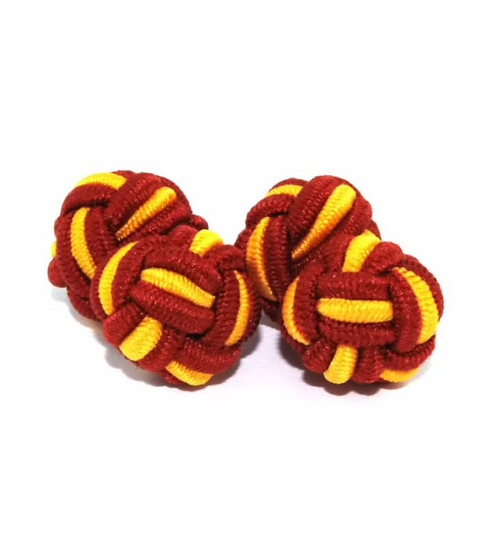 Gemelos Borla Bolas Rojo y Amarillo