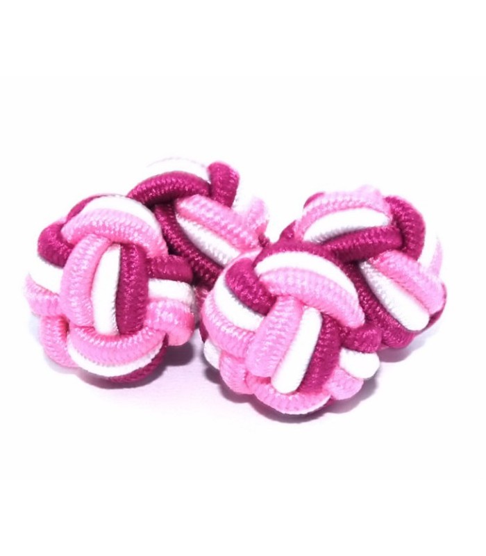 Gemelos Borla Rosa, Fucsia y Blanco