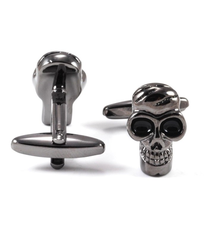 Gemelos Calavera Acero Negro