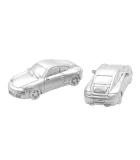 Gemelos Coche Porsche Carrera Plateado 3D