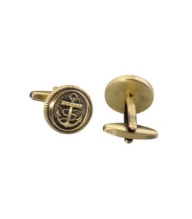 Gemelos de Camisa Ancla dorada 15mm