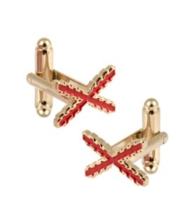 Gemelos de Camisa Aspa de Borgoña Cruz de San Andres