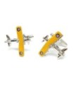 Gemelos de camisa avión biplano RAF amarillo