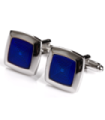 Gemelos de Camisa Concentric Blue Enamel Square