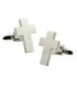 Gemelos de Camisa Cruz Cristiana Plateada 22x15mm