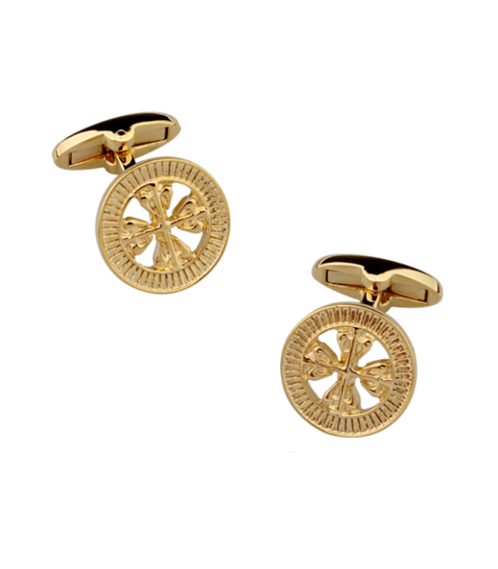 Gemelos de Camisa Cruz de Calatrava Redondo Dorado 17mm