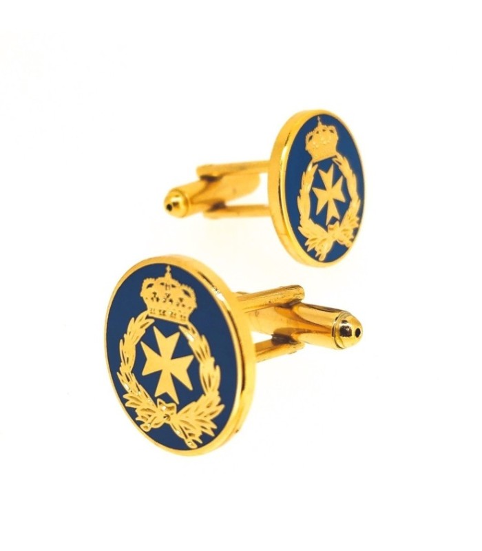 Gemelos de Camisa cuerpo de sanidad militar azul 17mm