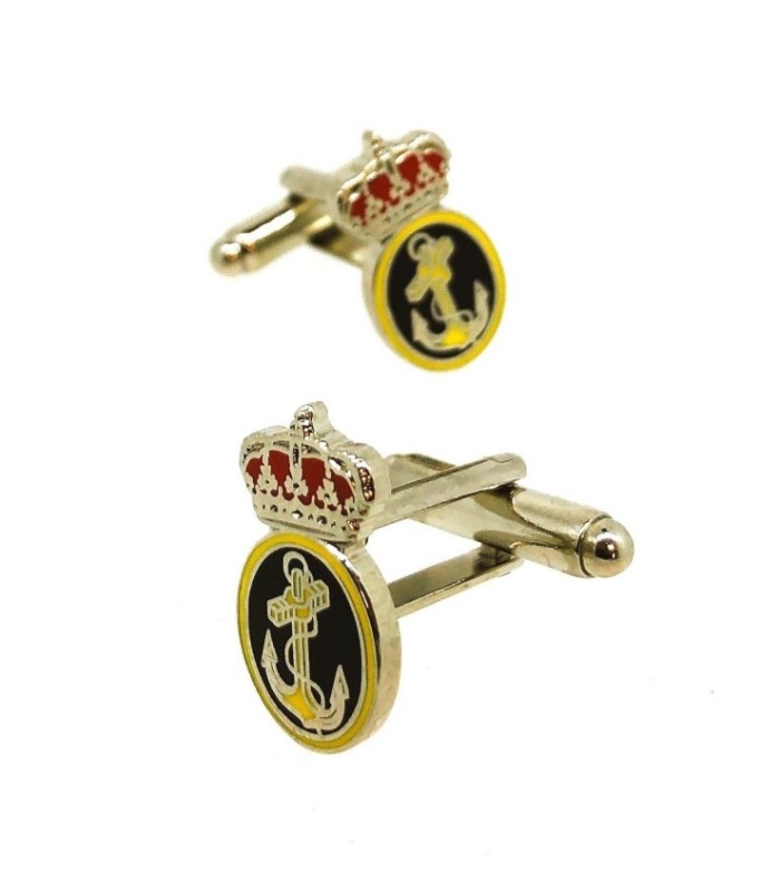 Gemelos de Camisa del Emblema de la Armada Española Acero