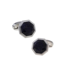 Gemelos de Camisa Diseño Octogonal Negro mod 2 17x17mm