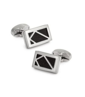 Gemelos de Camisa Diseño Rectangular Negro 20,5x12,5mm