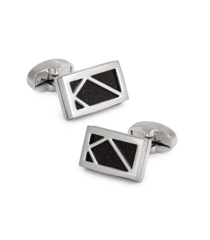 Gemelos de Camisa Diseño Rectangular Negro 20,5x12,5mm