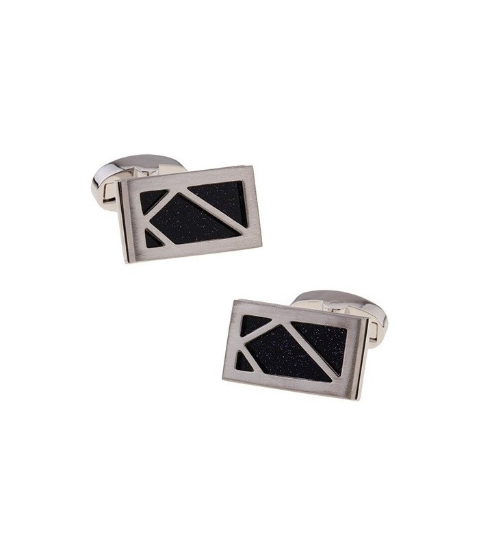 Gemelos de Camisa Diseño Rectangular Negro 20,5x12,5mm