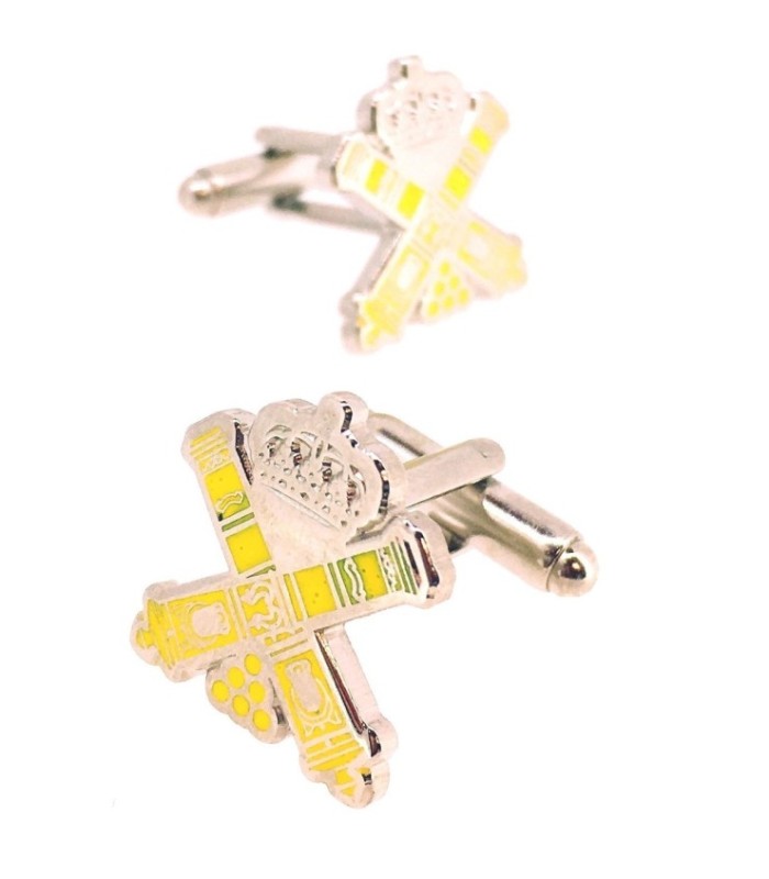 Gemelos de Camisa Emblema Artillería Española Plateado