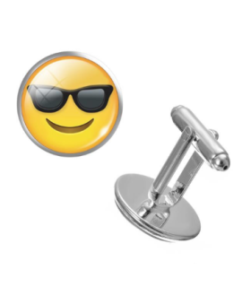 Gemelos de Camisa Emoticono Whatsapp Cara con Gafas de Sol