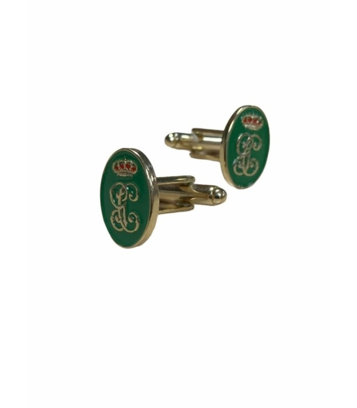 Gemelos de Camisa Escudo de la Guardia Civil Verde y Dorado 18mm