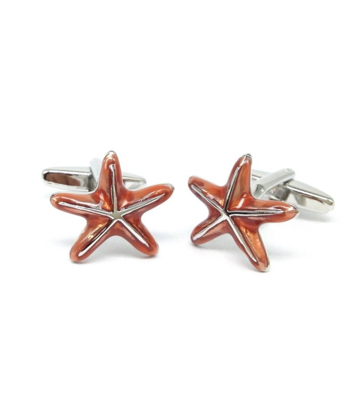 Gemelos de camisa estrella de mar coloured starfish design cufflinks