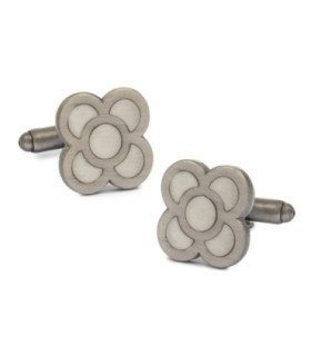 Gemelos de Camisa Flor de Barcelona Plateada 15mm
