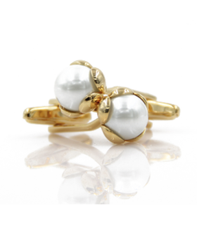 Gemelos de Camisa Flor Dorada con Nácar