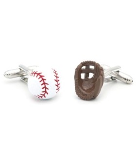 Gemelos de camisa Guante y pelota de baseball 15mm