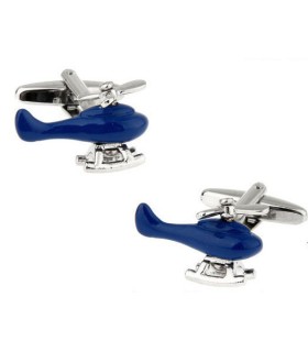 Gemelos de Camisa Helicóptero Azul