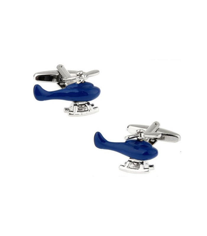 Gemelos de Camisa Helicóptero Azul