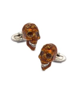 Gemelos de Camisa High Detail Ambar Skull Calavera 3D