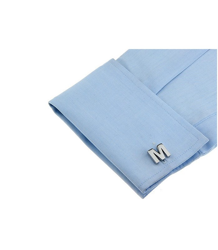 Gemelos de Camisa Inicial Letra M Medio Par