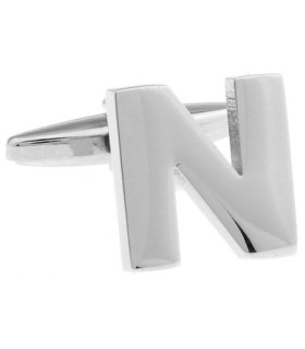 Gemelos de Camisa Inicial Letra N Medio Par