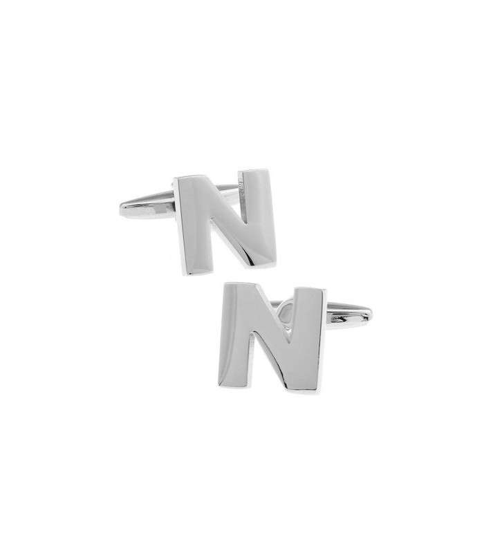 Gemelos de Camisa Inicial Letra N Medio Par
