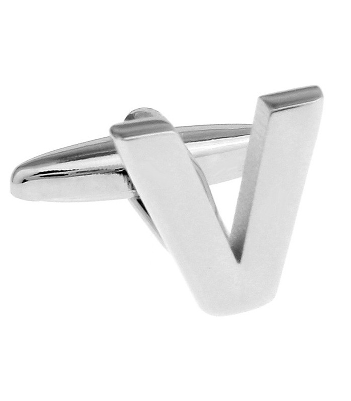 Gemelos de Camisa Inicial Letra V Medio Par