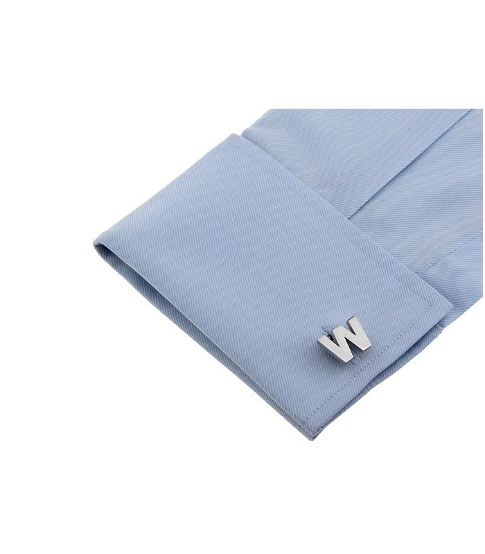 Gemelos de Camisa Inicial Letra W Medio Par