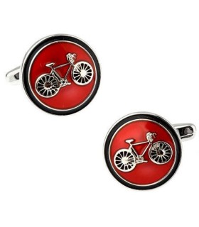 Gemelos de Camisa Logo Bicicleta Roja