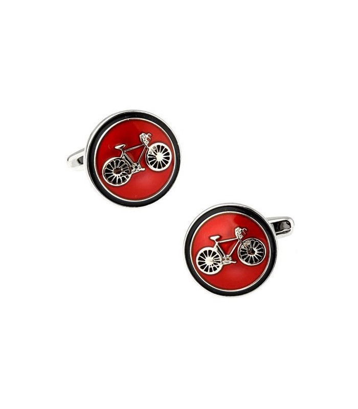 Gemelos de Camisa Logo Bicicleta Roja